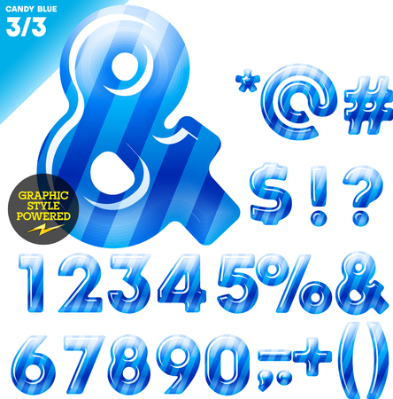 Vector illustration of Multicolor children s candy alphabet  Blue editionのイラスト素材
