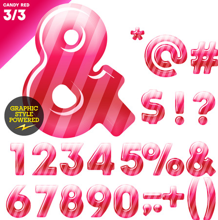 Vector illustration of Multicolor children s candy alphabet  Red editionのイラスト素材