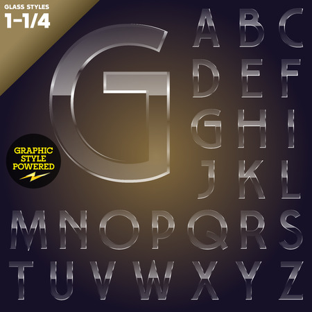 Vector illustration of Glass font powered graphic styles  のイラスト素材