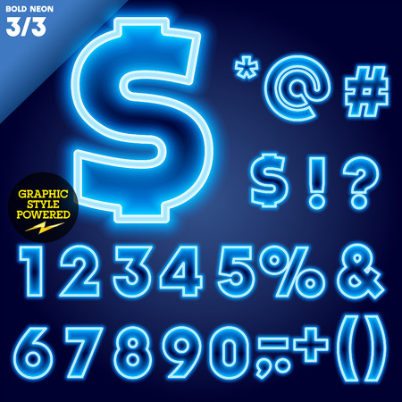 Vector illustration of abstract neon tube alphabet for light board. Blueのイラスト素材