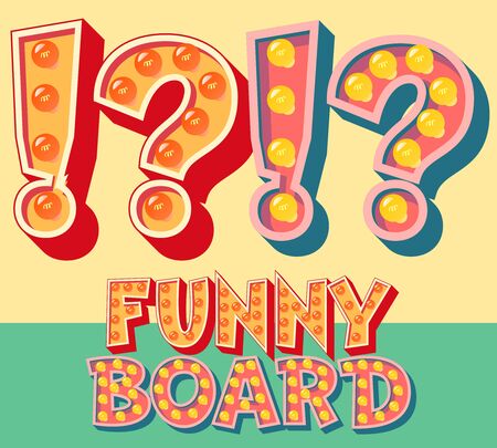 Bright funny comic vector lamp alphabet. Symbolsのイラスト素材