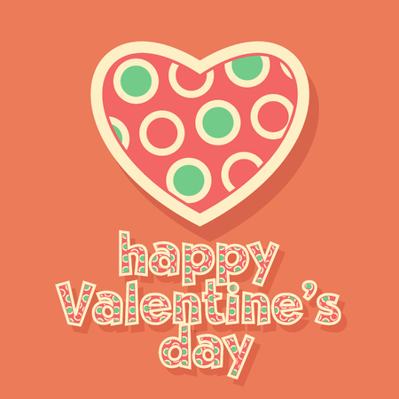 Funny vector greeting card for St Valentine's Day with colorful paint heart and textのイラスト素材