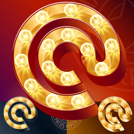 Fantastic light up font with lamp. Symbolsのイラスト素材