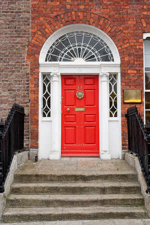 Georgian front door in Dublin, Irelandの写真素材