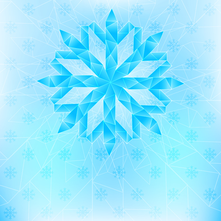 Christmas card with snowflake of trianglesのイラスト素材
