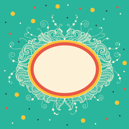 Cute frame for your congratulations. Freehand drawingのイラスト素材