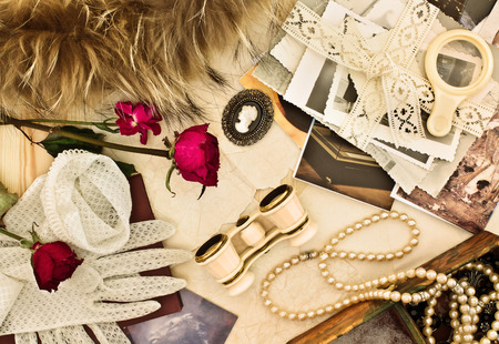 Old photographs and postcards.の写真素材