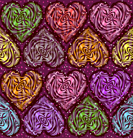 Seamless pattern with abstract heart.のイラスト素材