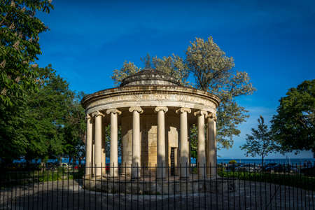 Monument in old town Corfu island Greeceの写真素材