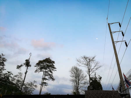 Sky at sunset in my villageの写真素材