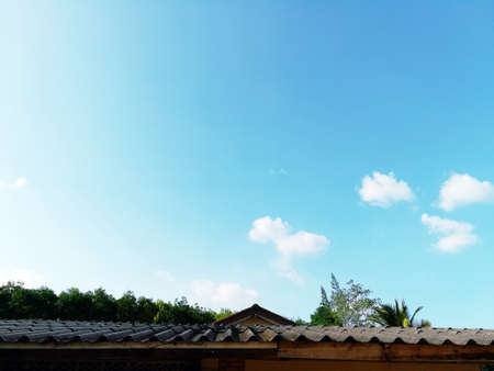 Roof and blue sky background.の写真素材