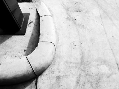 Concrete sidewalk on the street in monochrome tone.の写真素材