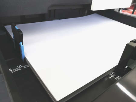 Paper in tray of printer.の写真素材