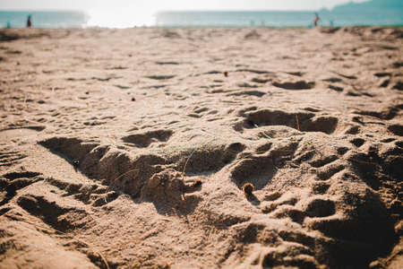 Hand-written "Summer" on the beach at Patong Beach, Phuket Thailand and as a background in the summerの写真素材