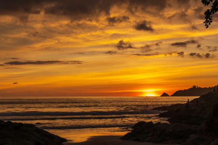 Beautiful landscape sky and clouds in sunset at Patong Beach, Phuket, Thailand.の写真素材