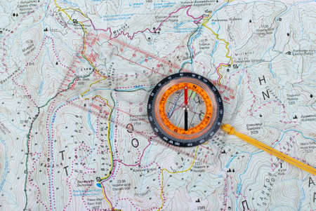 map and compasの写真素材