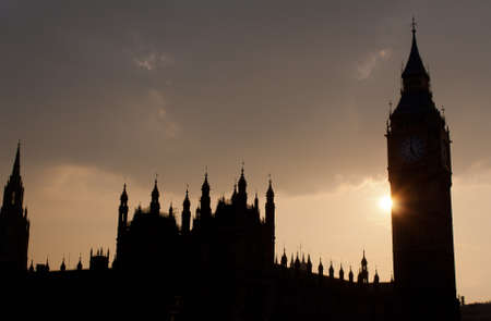 The Big Ben and Sunの写真素材