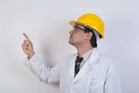  worker man pointing の写真素材