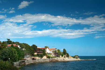summer landscape a sunny day on the sea beachの写真素材
