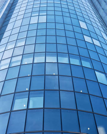 Exterior of circle building like blue texture