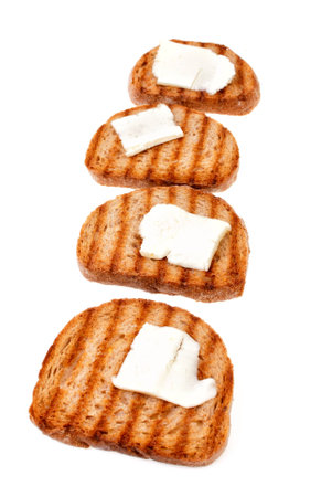 Toasts with butter for breakfast