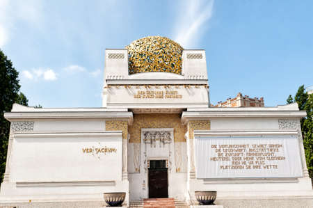 The building features the Beethoven Frieze by Gustav Klimt one of the most widely recognized artworks of Secession style の写真素材