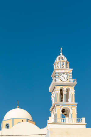 The Catholic Cathedral Saint John, the Baptist in Fira, Santorini, Greece