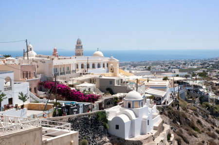 Panoramic view of Fira, Santorini, Greece