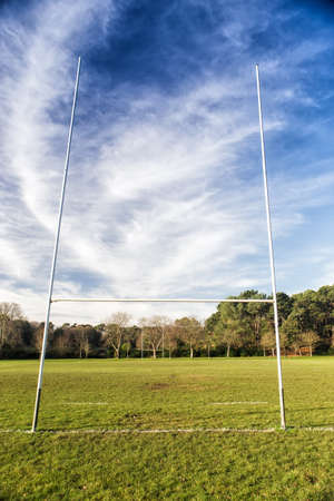 Rugby field in a sunny dayの写真素材