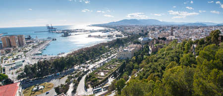 Panorama of Malaga cityscape, Costa del Sol, Spainの写真素材