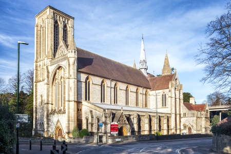30 December 2014, St Stephens Anglican Church, Bournemouth, Its nave was built from 1881 to 1883 and the chancel was built from 1896 to 1897, England, United Kingdom.のeditorial素材