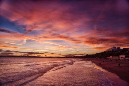 It is almost dark in the Bournemouth beachのeditorial素材
