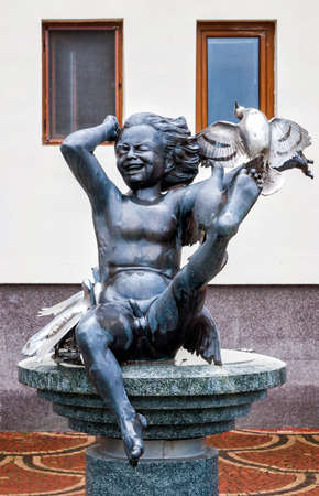 Tryavna, Bulgaria - May 14 2017. The statue infront  building of Tryavna Municipality. Tryavna, Bulgariaのeditorial素材