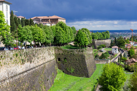 Beautiful view from Bergamo, Italyの写真素材