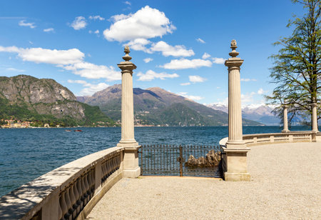 Picturesque and romantic scenery from Lake Como, Italyの写真素材