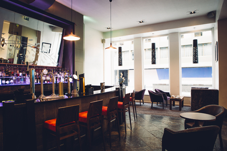 Full room shot of an empty bar.の写真素材