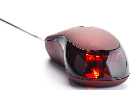 Modern computer mouse on a white background