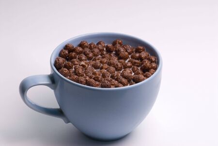 Flakes with milkの写真素材