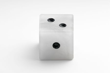 Marble dice on a white backgroundの写真素材