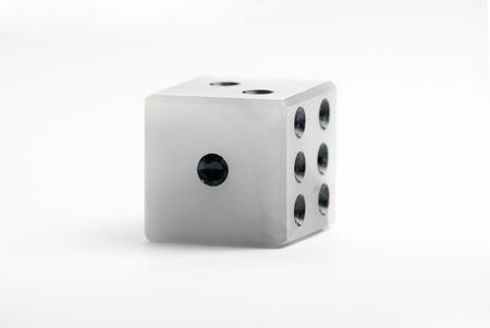 Marble dice on a white backgroundの写真素材