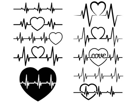 Cute Heart beat for valentineのイラスト素材