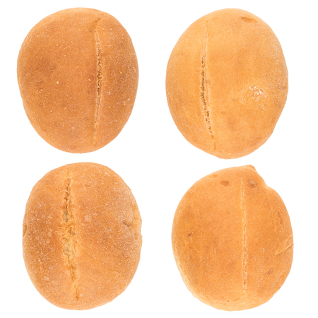 Hamburger bun on white background. Top view.の写真素材