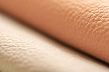 Brown natural leather texture background. Selective focus. Empty space for your background.