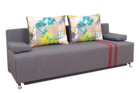 Corner sofa isolated on white background. Include clipping path. Carved without a shadow.の写真素材