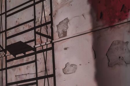 Abstract background for design. reflection on a wall and other scenery, in the form of a shadow, the painted color palette, the composite decision from pink and brown color. cyberpunk. concept of the modern artの写真素材