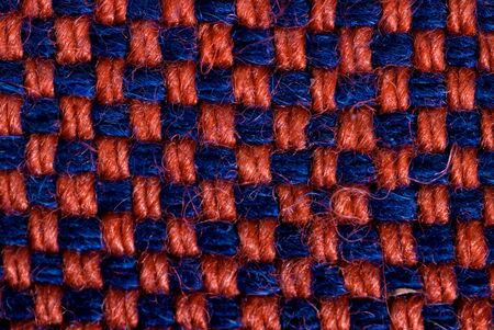 blue red square weave texture. macro shot