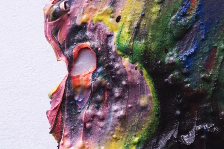 smear acrylic  color paint isolated on whiteの写真素材