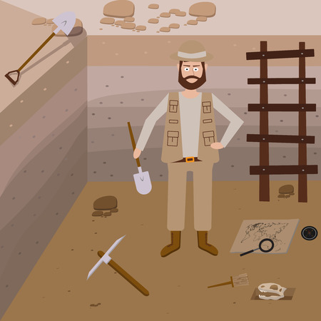 Archeology vector illustrations. Archeology vector symbols.のイラスト素材