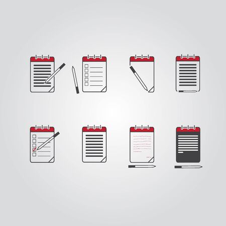 Set of notebook, notepad vector eps10 icon.のイラスト素材