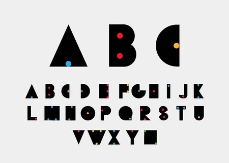 Color alphabetic fonts and numbers.のイラスト素材